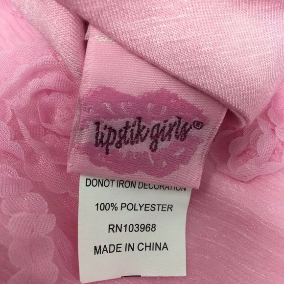 Lipstik Girls Pink Sleeveless Floral Ruffle Dress - Picture 4 of 8